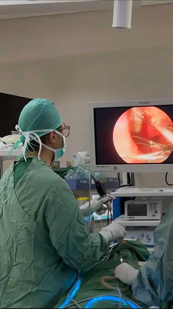Tindakan bedah endoskopi sinus dengan panduan monitor